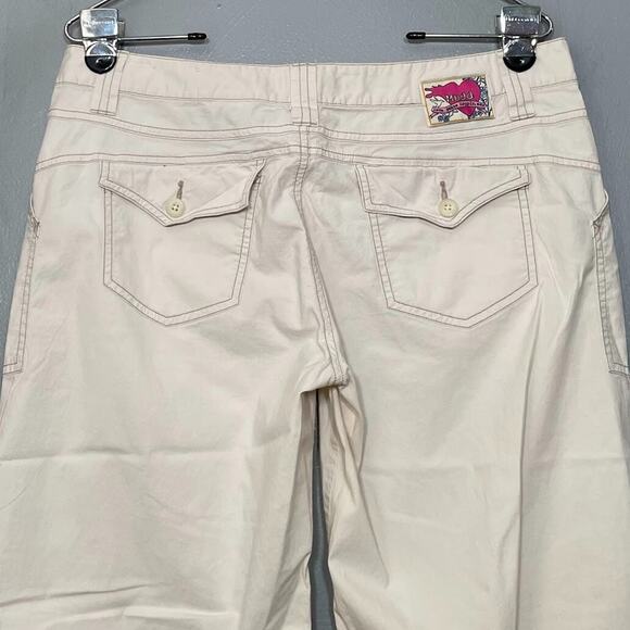 Mudd Size 13 Light Beige Khaki Capris Pants Y2K 2000s Utility Gorpcore Hiking - Picture 5 of 13